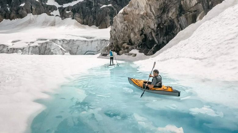 Man kayaking